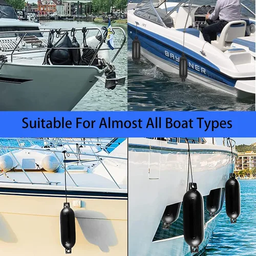 Miniatura 7 de ISURE MARINE Paquete de 4 fundas para parachoques de barcos (negro, varios tamaños)