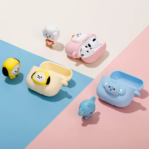Miniatura 6 de BT21 Funda para AirPods 3, silicona pastel con carga inalámbrica [Producto oficial] [7FLAVORS] (MANG)