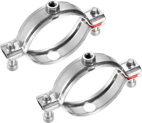 Miniatura 10 de uxcell Soportes de tubería de montaje en techo de pared, abrazadera de soporte de tubo ajustable de acero inoxidable 304 para tubo de 0.591-0.748