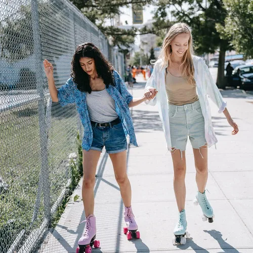 Miniatura 4 de Patines de cuatro ruedas de gamuza para exteriores para mujeres y hombres