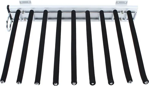 Miniatura 4 de Riel para colgar ropa de armario, barra de armario extensible resistente, soporte de armario expandible para 9 pantalones, gancho de armario