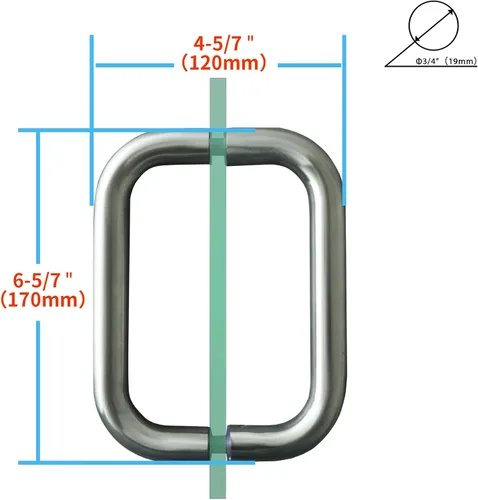 Miniatura 2 de CKB Manija de puerta de ducha de 6 pulgadas, compatible con vidrio de 1/4 a 1/2 pulgadas de grosor, tirador de puerta de vidrio trasero con espalda