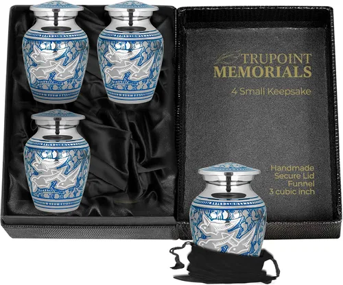 Miniatura 5 de Trupoint Memorials Urnas pequeñas para recuerdo de cenizas humanas, mini urna de cremación decorativa para hombres y mujeres adultos, juego de 4