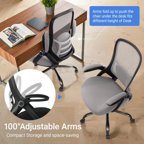 Miniatura 6 de HYLONE Silla de Oficina de Servicio Pesado de 400 libras, Silla de Escritorio Ergonómica con Asiento Engrosado de 5", con Reposabrazos Ajustables