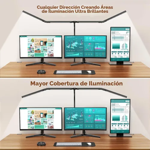 Miniatura 2 de Pzloz Lámpara de escritorio LED para oficina en casa - Lámpara de arquitecto para cuidar los ojos con abrazadera, luz inteligente de trabajo