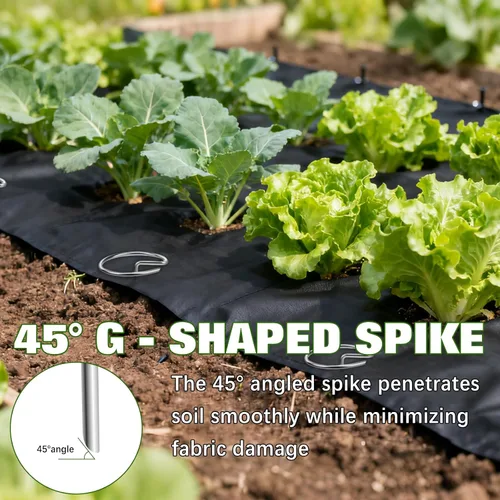 Miniatura 4 de Grapas de jardín resistentes de 6 pulgadas, paquete de 40 estacas de acero galvanizado de calibre 8 con parte superior circular, grapas