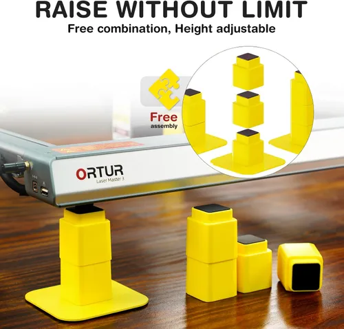 Miniatura 3 de ORTUR - Paquete de 4 grabadores láser universales para mejorar la altura, altura ajustable para máquina de corte de grabado láser Ortur Master 3