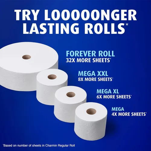 Miniatura 7 de Charmin Papel higiénico ultra suave, kit de iniciación Forever Roll, 1 soporte, 2 rollos, papel de baño de 2 capas