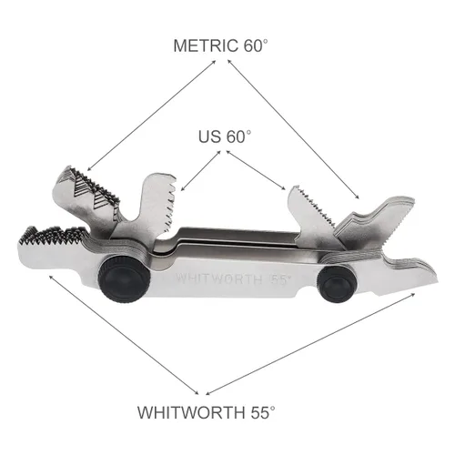 Miniatura 4 de Medidor de tornillo métrico e imperial y estadounidense SAE + 51 unidades de calibre de rosca America SAE