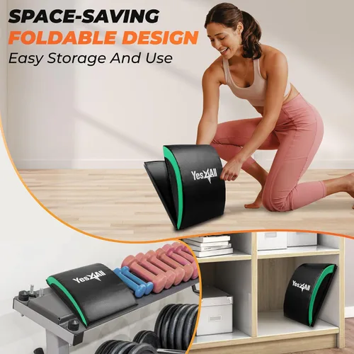 Miniatura 7 de Yes4All Ab Mat Tailbone y sin coxis, almohadilla de apoyo plegable para ejercicios abdominales para entrenamiento central y espalda baja B2. Menta
