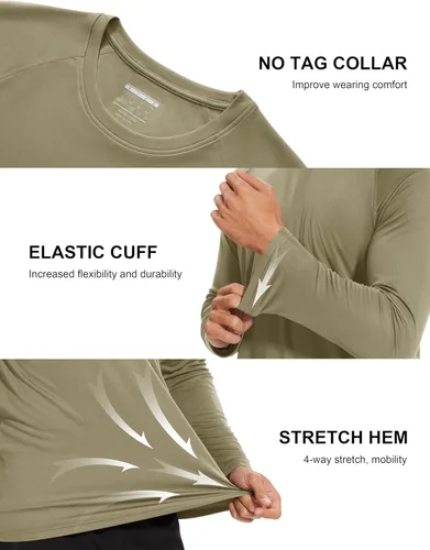 Miniatura 163 de MAGCOMSEN Camisas de manga larga para hombre, protección solar UPF 50+, camisetas atléticas para senderismo, correr, entrenamiento, protección