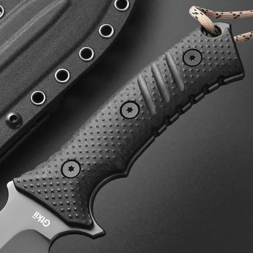 Miniatura 5 de Gtkii GTK2 cuchillo de hoja fija de acero AUS-10 con mango de nylon y fibra de vidrio de espiga completa, cuchillos de herramienta EDC para camping