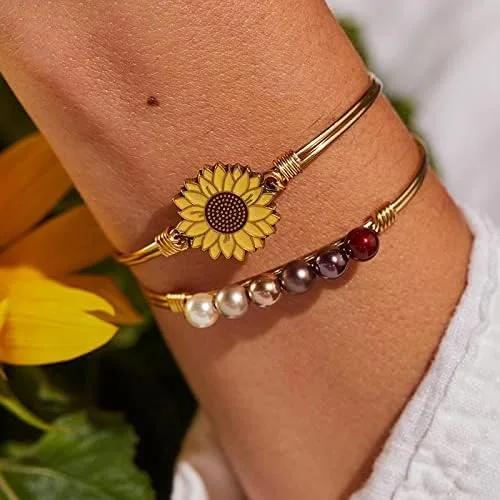 Miniatura 4 de Luca + Danni Brazalete de girasol amarillo para mujer, fabricado en Estados Unidos