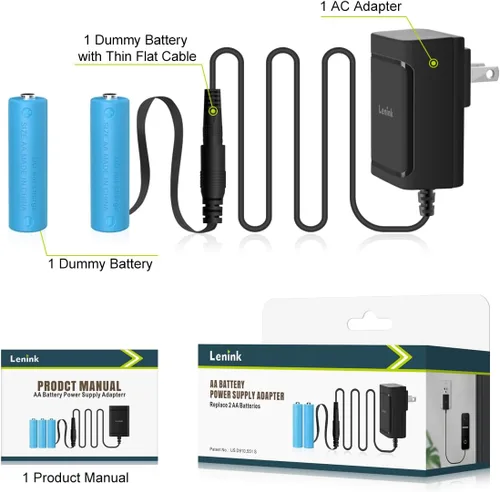 Miniatura 6 de Adaptador de fuente de alimentación AC Lenink para batería AA, reemplaza 2 baterías AA para farol de calabaza, luz LED, termostato, lámpara de mesa