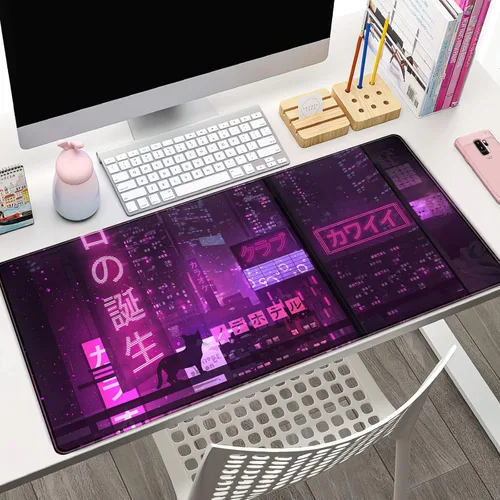 Miniatura 2 de Alfombrilla de mouse japonesa para juegos, color morado, XXL, extendida, anime, genial, grande, para teclado, mouse, alfombrilla de escritorio