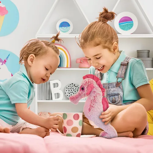 Miniatura 5 de DolliBu - Peluche de caballito de mar rosa, súper suave, lindo animal de peluche para niños y adultos, adorable juguete de regalo para niñas