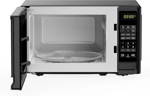 Miniatura 2 de BLACK+DECKER Horno de microondas compacto de encimera de 700 vatios de 0.7 pies cúbicos con iluminación LED, bloqueo para niños Negro