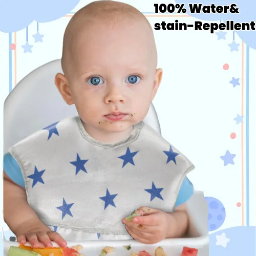 Miniatura 2 de TSD Baberos impermeables para bebés, paquete de 5 baberos ajustables para la hora de la comida, para recién nacidos, niños pequeños, fáciles