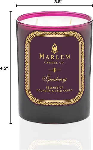 Miniatura 6 de HARLEM CANDLE CO. Speakeasy - Vela de soja perfumada de lujo, 11 onzas - 80 horas de combustión Palo Santo, cardamomo, incienso, bourbon, tabaco