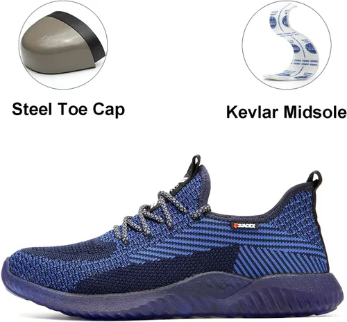 Miniatura 2 de SUADEX Zapatos de punta de acero para hombres y mujeres, zapatos de trabajo indestructibles, cómodos, ligeros, transpirables, de seguridad