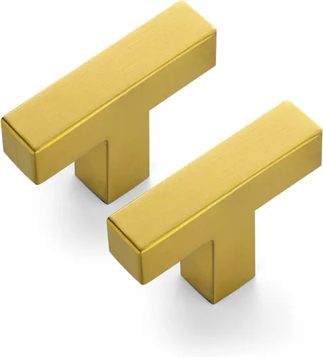 Miniatura 12 de Ravinte Paquete de 3 manijas cuadradas de gabinete de 3 pulgadas, acabado de latón cepillado, tiradores de accesorios de cocina de acero inoxidable