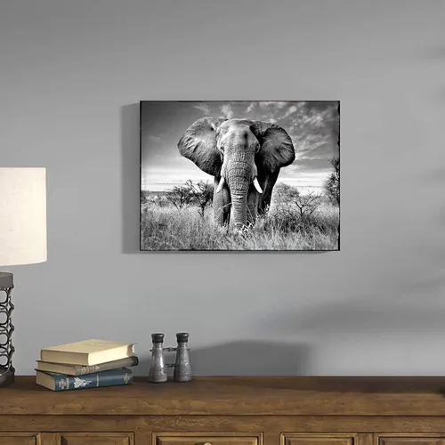 Miniatura 3 de Arte de pared enmarcado de bisonte americano, imagen rústica de vida silvestre, animales pintados, impresiones de búfalo, ilustraciones de madera