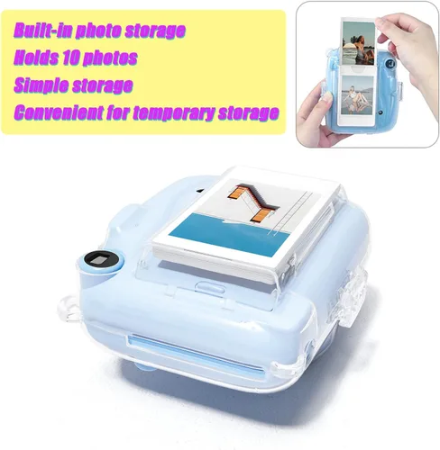 Miniatura 4 de Kit de funda transparente Mini 11 para Fujifilm Instax Mini 11, funda para cámara instantánea con bolsillo para película, calcomanías adhesivas