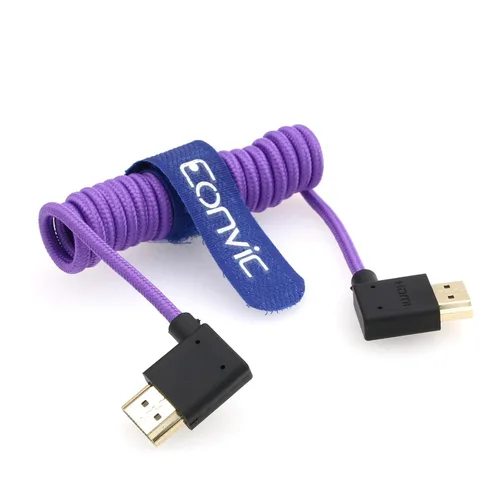 Miniatura 20 de 8K HDMI to Down HDMI High Speed Black Coiled Braided Cable for Sony A7S3 FX3 FX9 Canon C70 Z CAM E2 Camera Atomos Ninja V Shinobi SmallHD Portkeys