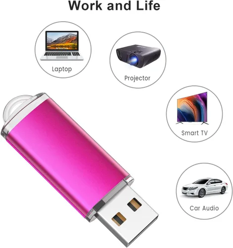 Miniatura 6 de K&ZZ Paquete de 5 Memorias USB de 128GB USB 2.0 Memory Stick Unidad Pulgar 128 GB Memorias Flash USB Unidad de Salto USB a Granel, Multicolor