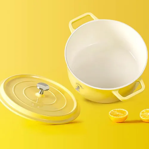 Miniatura 3 de Olla de horno holandés de hierro fundido esmaltado con tapa 6QT antiadherente revestimiento de esmalte sartén cocina utensilios de cocina