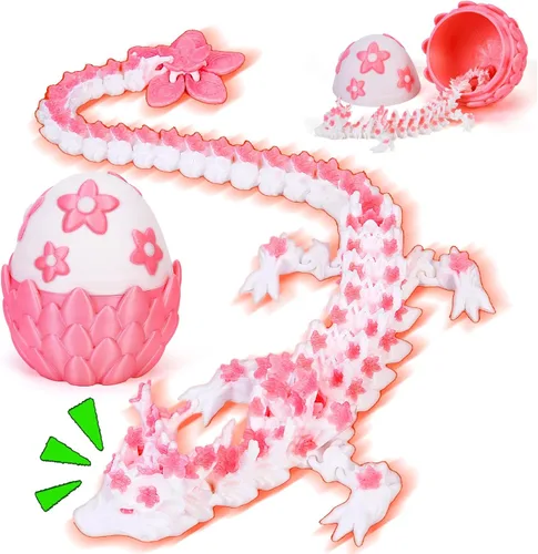 Miniatura 14 de TBOLINE - Huevo de dragón impreso en 3D, animal de cristal articulado, juguete para la ansiedad para adolescentes, niños y niñas, piezas míticas