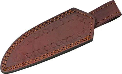 Miniatura 7 de Szco Supplies Cuchillo de caza exótico de madera torcida naranja de 8 pulgadas con funda