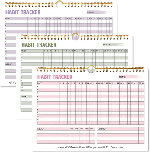 Miniatura 8 de Calendario de seguimiento de hábitos – 12 meses sin fecha, seguimiento diario de objetivos y hábitos, planificador de hábitos con encuadernación