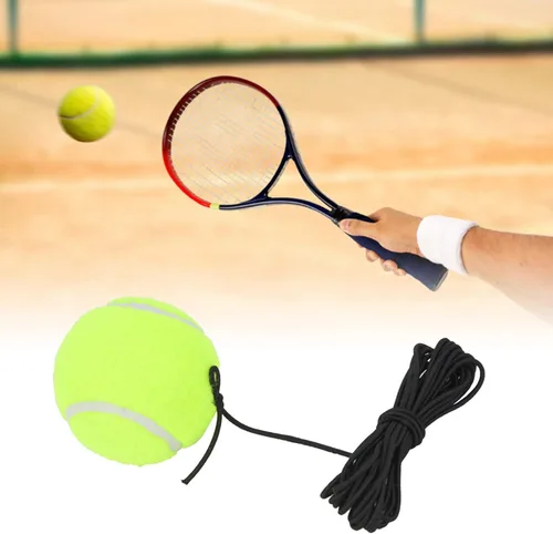 Miniatura 3 de Pelota de tenis, pelota de entrenamiento para principiantes con cuerda de goma elástica, equipo de entrenamiento de tenis multiusos para interiores