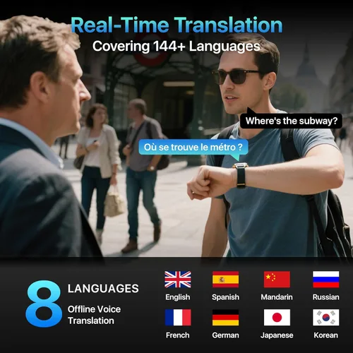 Miniatura 7 de AI Chatgpt, reloj inteligente para hombre, reloj traductor, rastreador de actividad física con monitor de frecuencia cardíaca y sueño