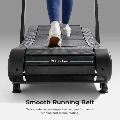 Miniatura 4 de Sunny Health & Fitness Smart Curved Manual Treadmill, Non-Motorized Self-Powered Running Machine, Heavy-Duty Commercial-Grade Endurance Training