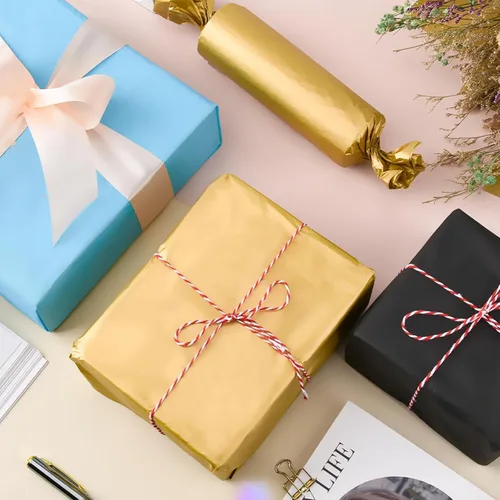 Miniatura 7 de 50 hojas de papel de seda dorado para bolsas de regalo, papel de seda dorado a granel para bodas, cumpleaños, proyectos de bricolaje, envoltura