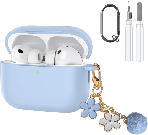Miniatura 28 de Compatible con funda AirPods Pro 3, bonita funda protectora de silicona para Apple AirPods Pro 3 con kit de limpieza y llavero, accesorios
