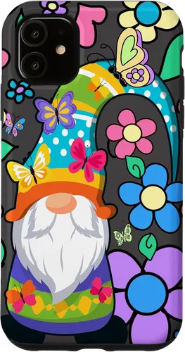 Miniatura 8 de Floral Daisy Flower Pattern with Butterflies Funny Gnome Case for iPhone 17