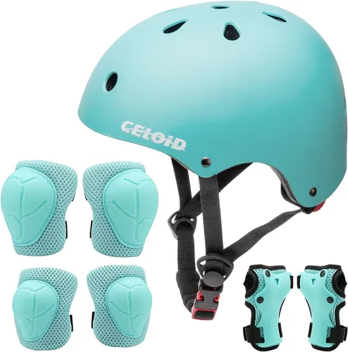 Juego de almohadillas para casco de bicicleta y patineta para niños, equipo de protección para niños pequeños, rodilleras y coderas para niños de
