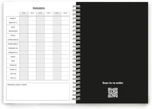 Miniatura 4 de The Gym Log - El cuaderno de registro perfecto para grabar tus entrenamientos: 8.26 x 5.8 pulgadas con 104 páginas y espacio para 100 entrenamientos