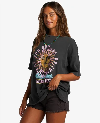 Miniatura 3 de Billabong Camiseta estampada de manga corta para mujer, Negro Sucio