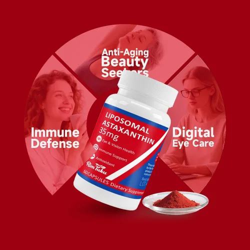 Miniatura 2 de Suplemento de astaxantina liposomal de 35 mg - Potente apoyo antioxidante para la salud de la piel, las articulaciones y los ojos - Fórmula natural