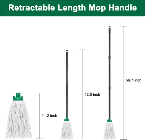 Miniatura 6 de KeFanta Trapeador para limpieza de suelos, 2 piezas de cabezal de repuesto de trapeadores húmedos de cuerda de algodón compatible con recambio