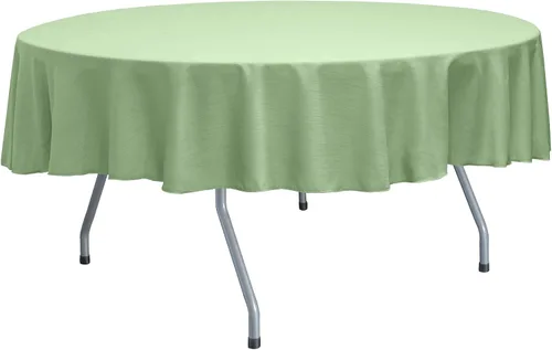 Miniatura 66 de ULTIMATE TEXTILE Mantel redondo reversible Shantung Satin Majestic de 72 pulgadas, color verde salvia