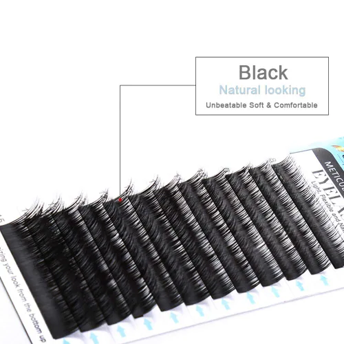 Miniatura 5 de Bella Hair Extensiones de pestañas de visón siberiano real, rizo C, 0.15, longitud mixta, 0.315-0.591 in, pestañas individuales de visón suaves