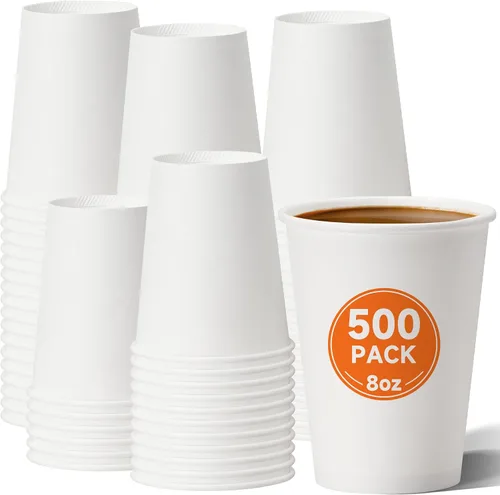 Miniatura 22 de METAPRINT 500 unidades de 12 onzas tazas de papel desechables para café, tazas de papel blancas para café caliente para cafeterías, bistrós, fiestas