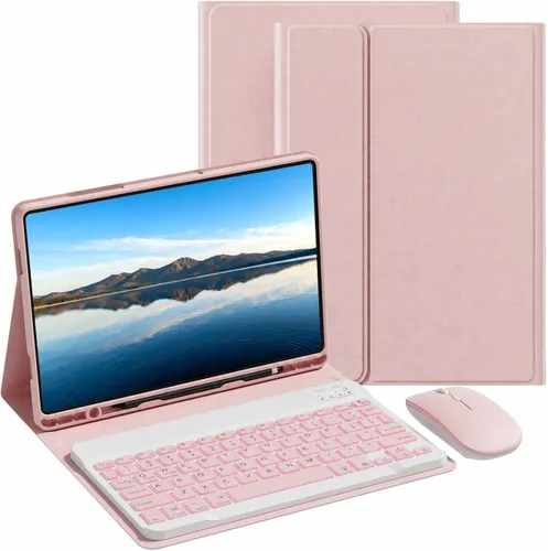 Miniatura 13 de Funda de teclado para Samsung Galaxy Tab S6 Lite de 10.4 pulgadas 2024, Galaxy Tab S6 Lite funda para tablet con ranura para bolígrafo, funda