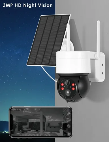 Miniatura 3 de Cámara de seguridad al aire libre, 2K/3MP Cámaras de seguridad de visión nocturna inalámbricas al aire libre con sensor de movimiento PIR IP66