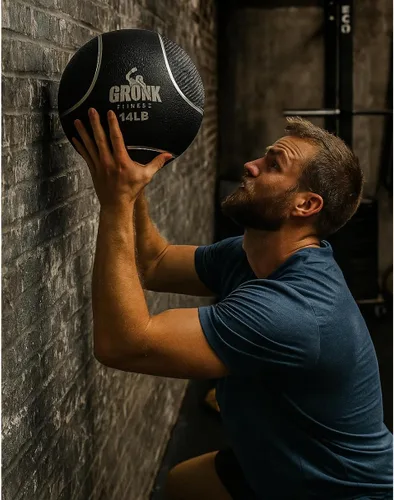 Miniatura 4 de Gronk Fitness Pelota medicinal de alta calidad, pelota medicinal con peso antideslizante, gran bola de pared para entrenamientos de cuerpo completo